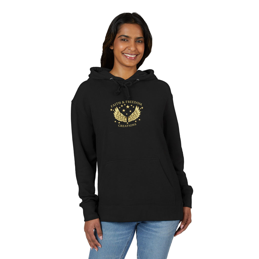Sarah – French Terry Hoodie | “Laughed at First. Believed in the End.” Portrait Graphic – Five-Star Faith Series