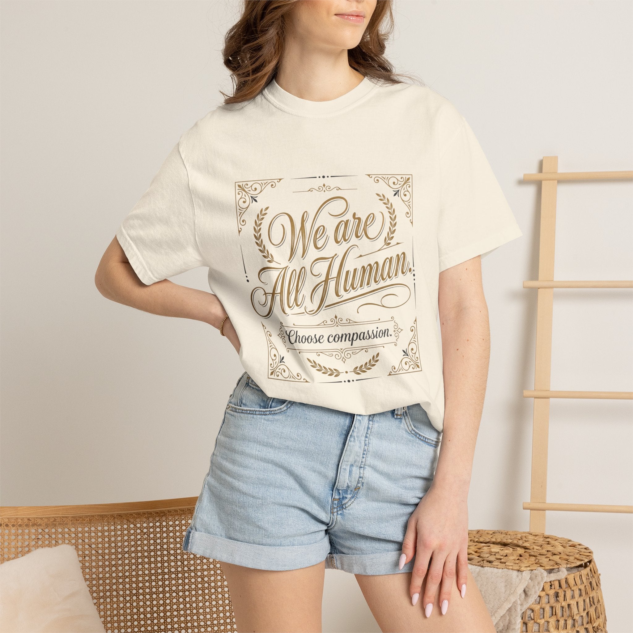 We Are All Human T-Shirt – “Choose Compassion” Inspirational Graphic Tee