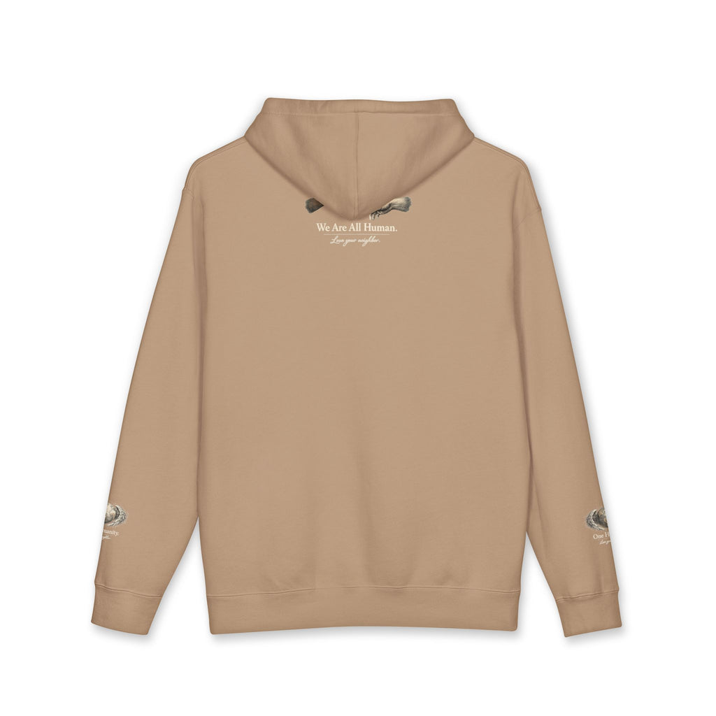 “One Humanity” Hoodie – “Love Your Neighbor” Earth & Wings Graphic Sweatshirt