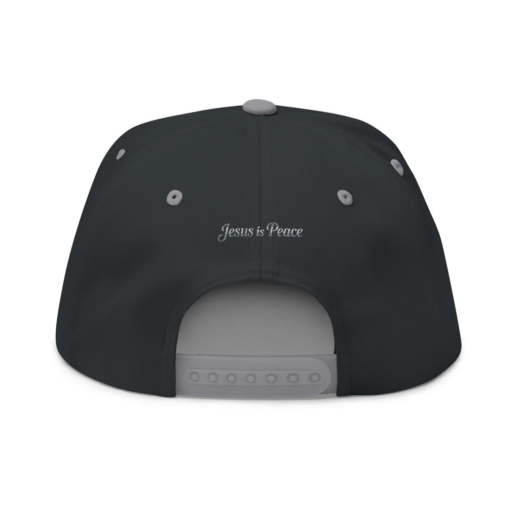 Embroidered "Jesus is Peace" Flat Bill Cap — Christian Snapback Hat