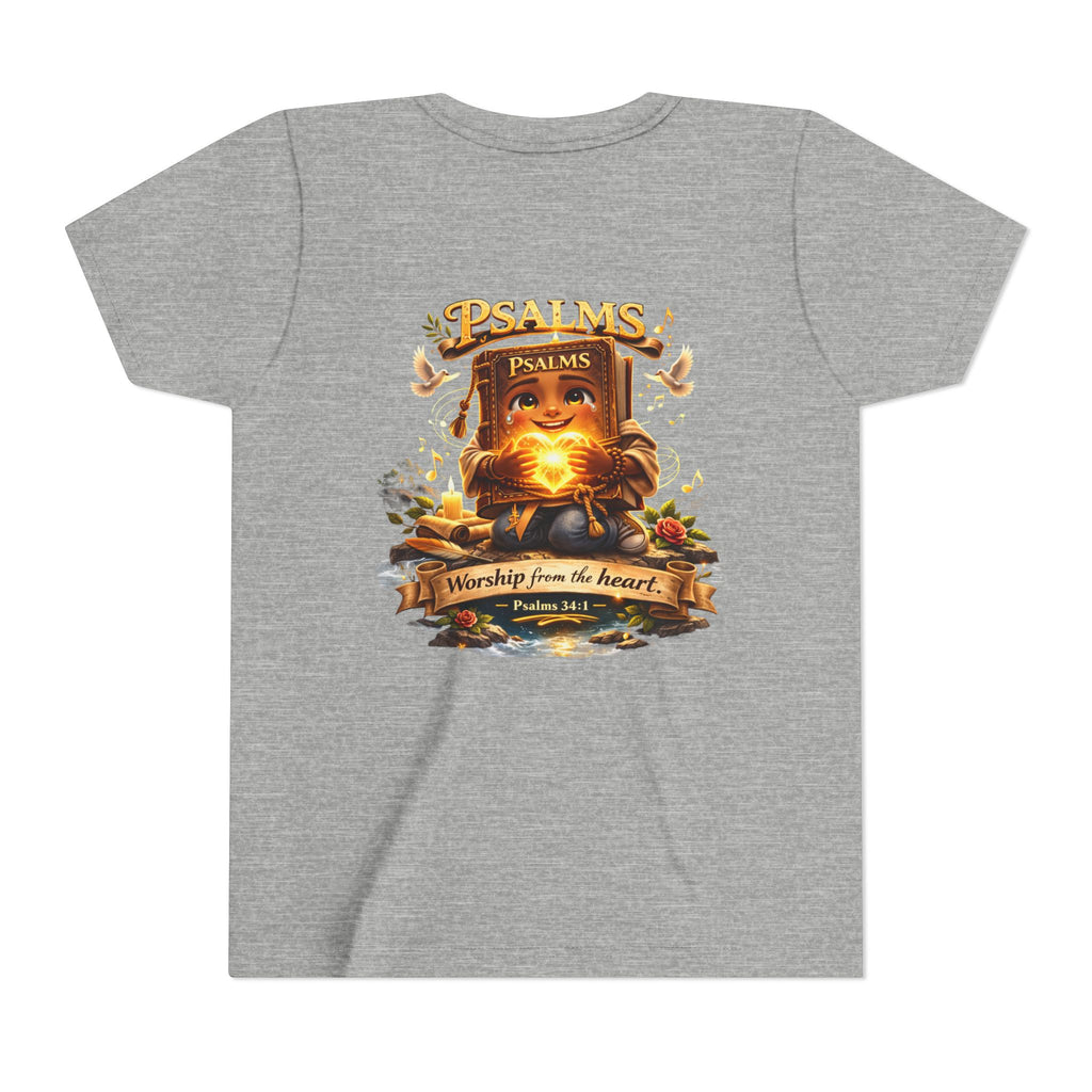 Praise Him Psalms 34:1 Youth T-Shirt | Christian Kids Faith Tee | Inspirational Youth Apparel