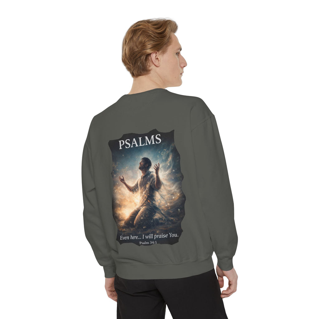 Psalm 34:1 Crewneck Sweatshirt | Inspirational Christian Graphic Sweatshirt | Faith Apparel
