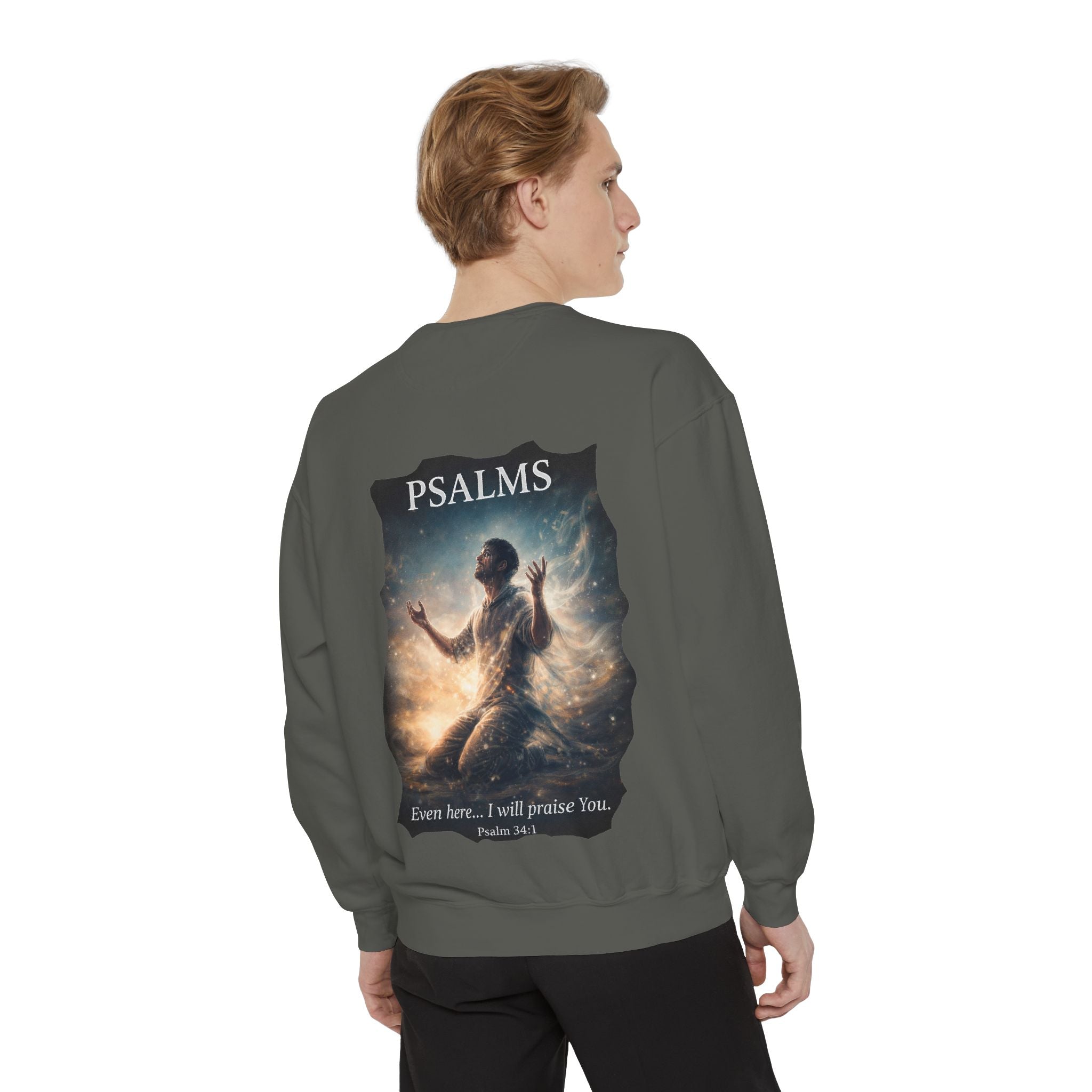 Psalm 34:1 Crewneck Sweatshirt | Inspirational Christian Graphic Sweatshirt | Faith Apparel