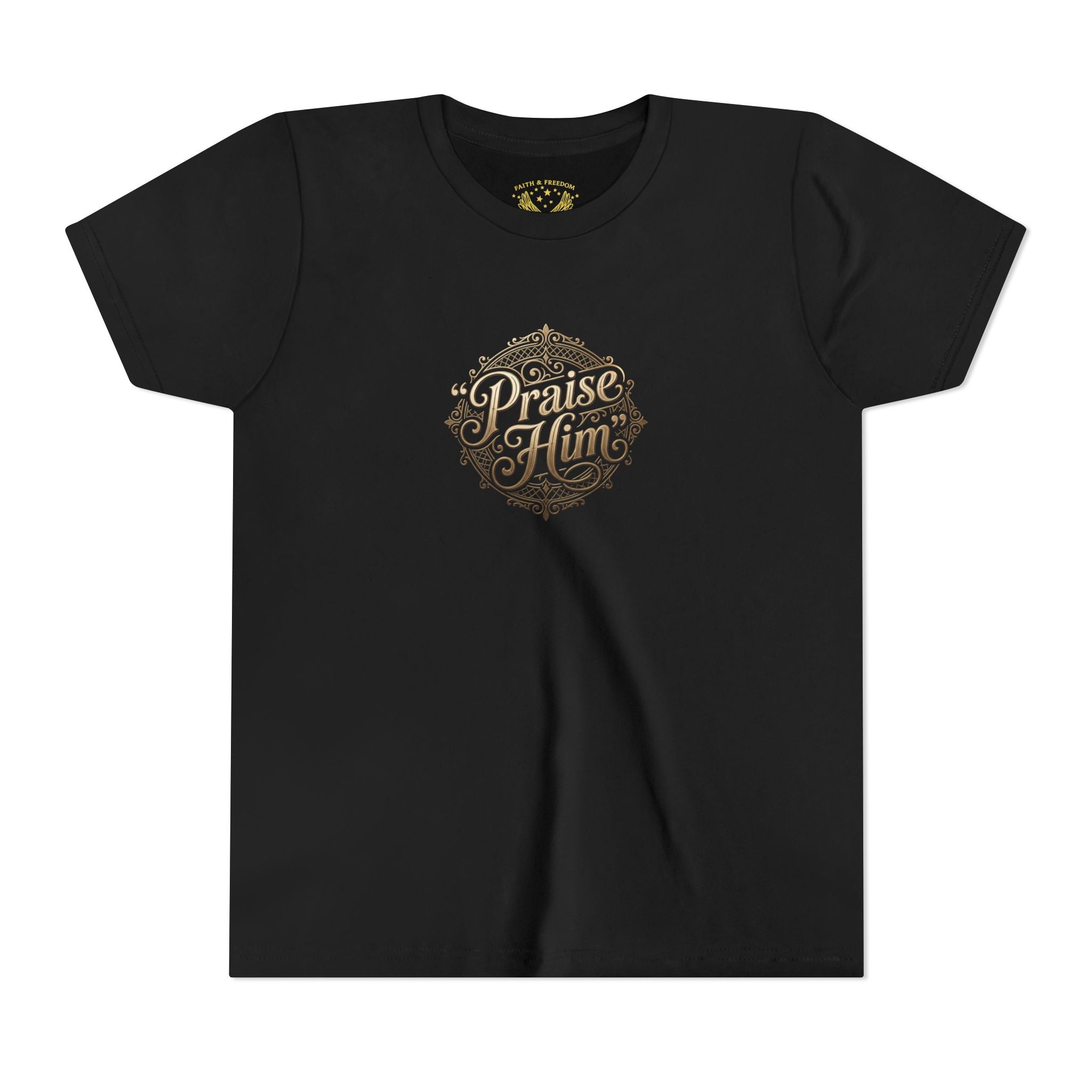 Praise Him Psalms 34:1 Youth T-Shirt | Christian Kids Faith Tee | Inspirational Youth Apparel