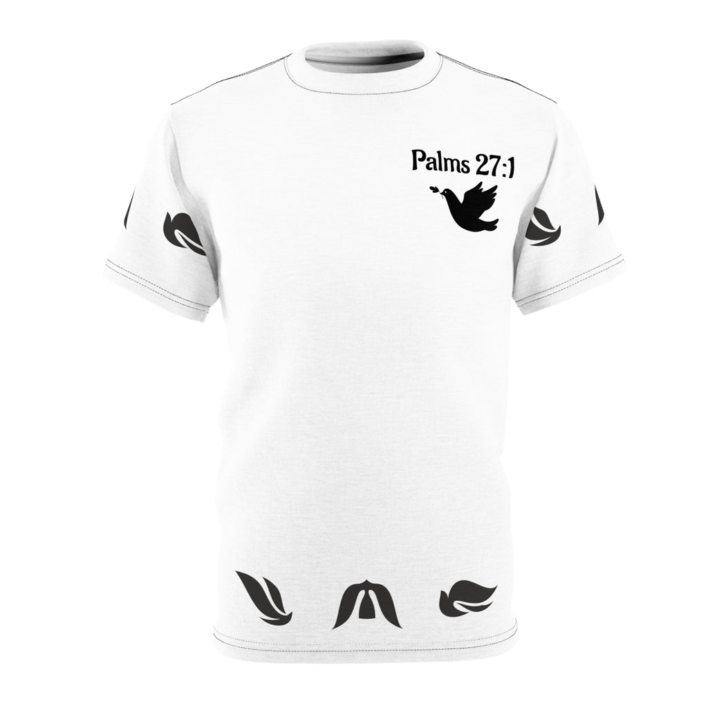 Psalm 27:1 Dove Graphic T-Shirt – “The Lord is My Light & Salvation” Christian Bible Verse Tee