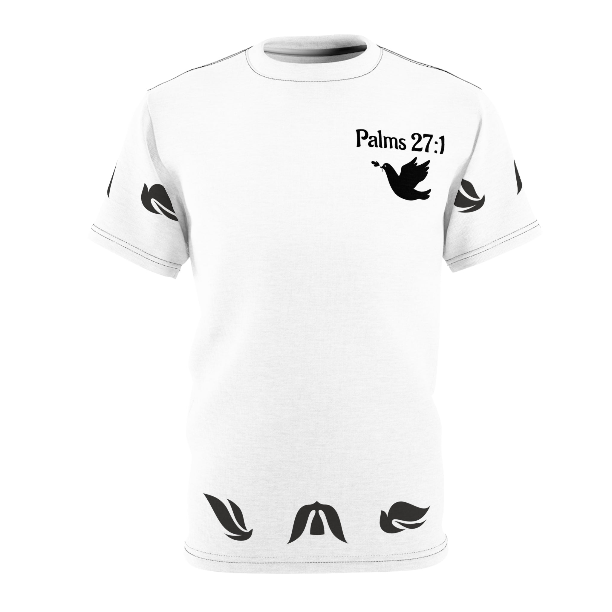 Psalm 27:1 Dove Graphic T-Shirt – “The Lord is My Light & Salvation” Christian Bible Verse Tee