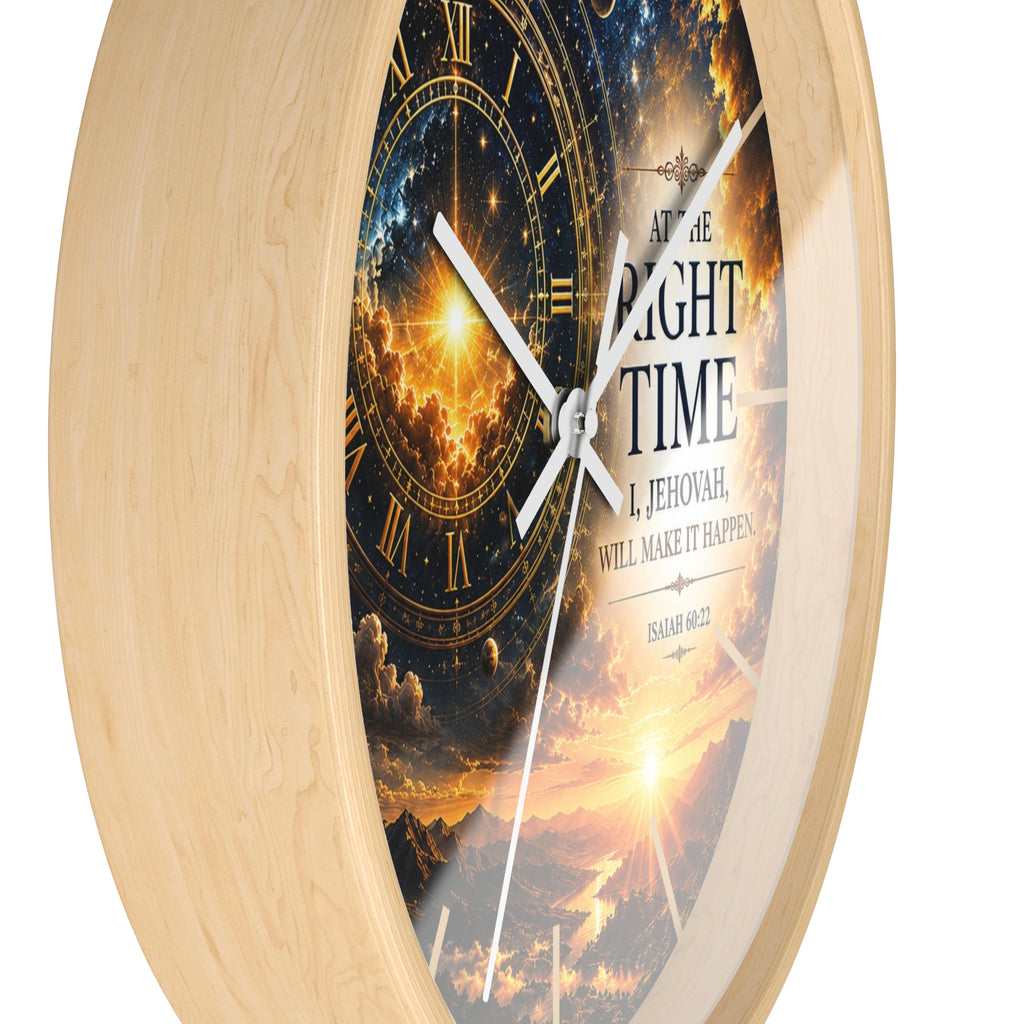 The Right Time Wall Clock | Isaiah 60:22 Christian Scripture Clock | Inspirational Faith Deco