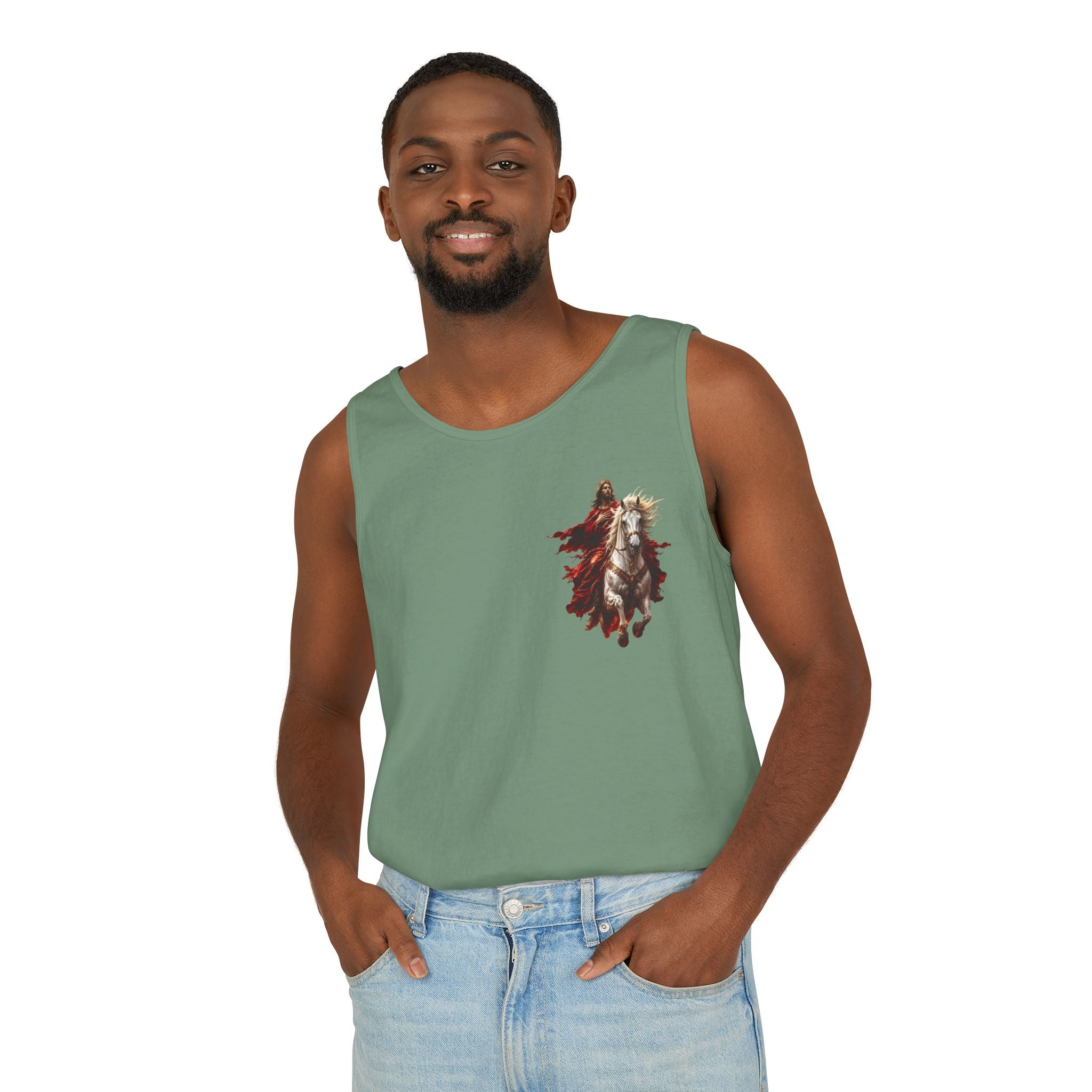 Jesus Second Coming Tank Top | Jesus on White Horse Christian Tank | Inspirational Faith Apparel