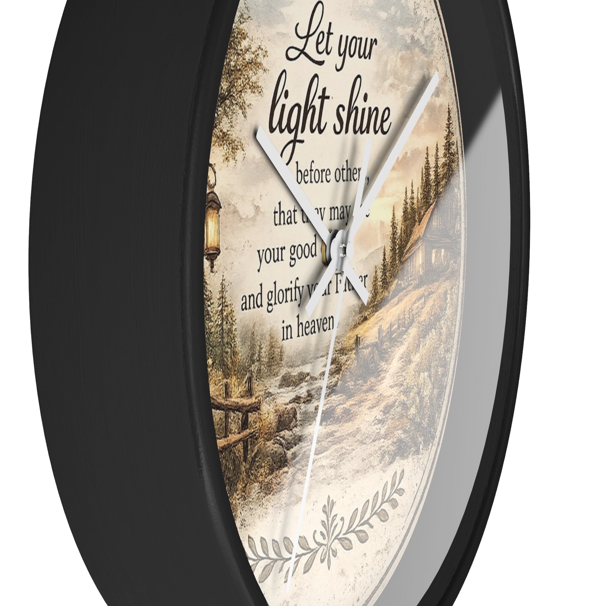 Matthew 5:16 Wall Clock | Let Your Light Shine Christian Clock | Inspirational Faith Home Decor