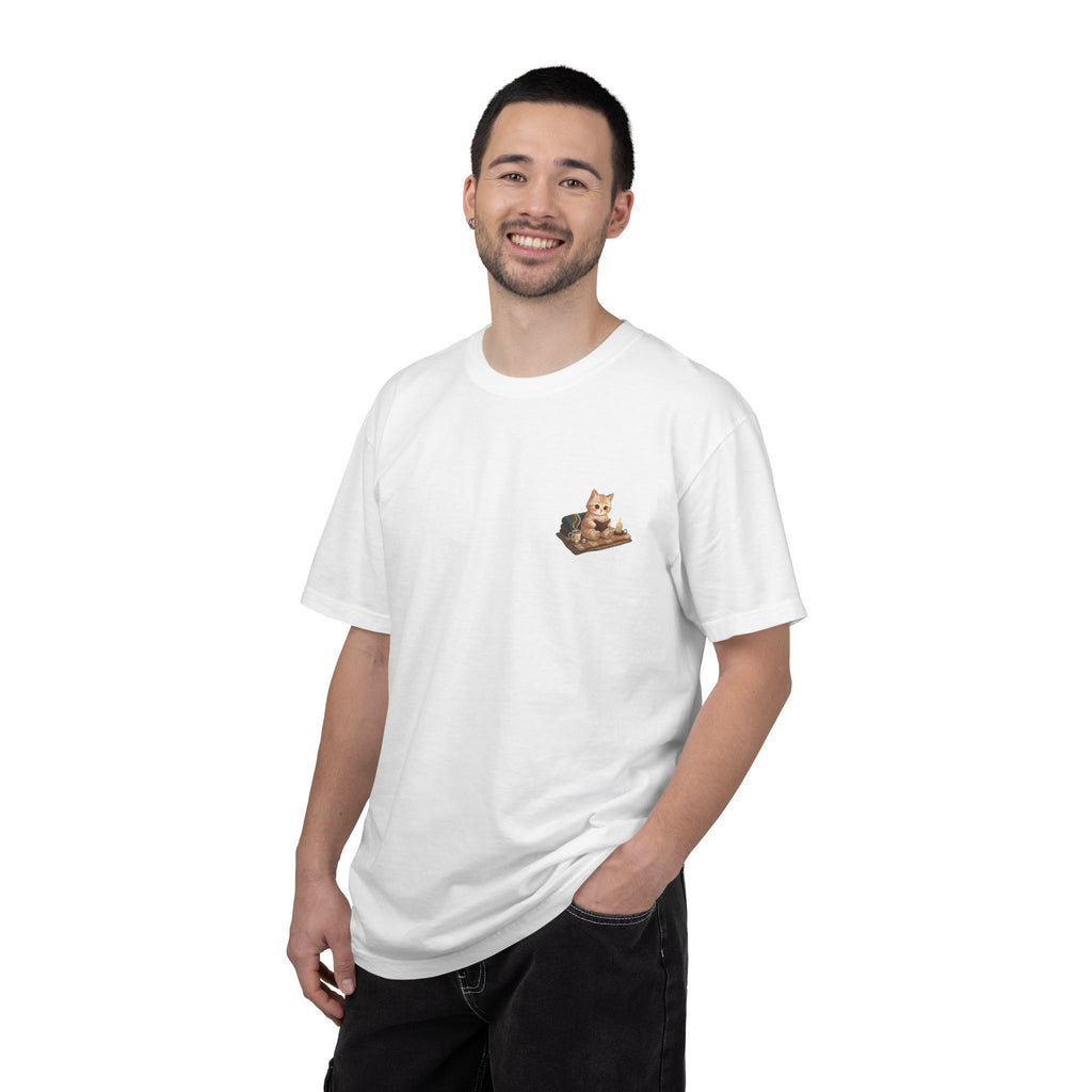 Cozy Cat Prayer T-Shirt — Faith Heart Cat Tee | Christian Cat Lover Shirt
