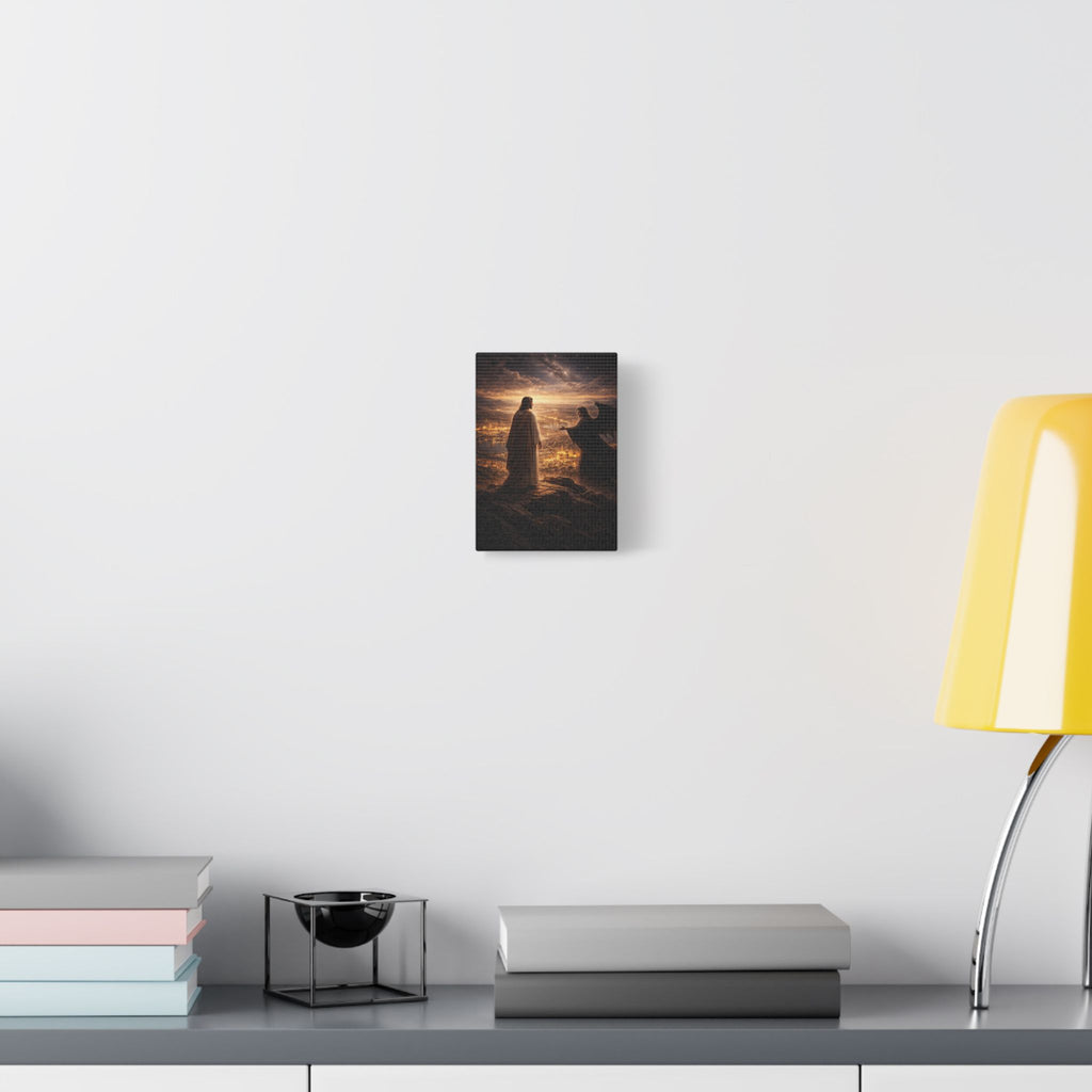 The Kingdom Test Canvas — Christ in the Wilderness Wall Art | Christian Faith Decor