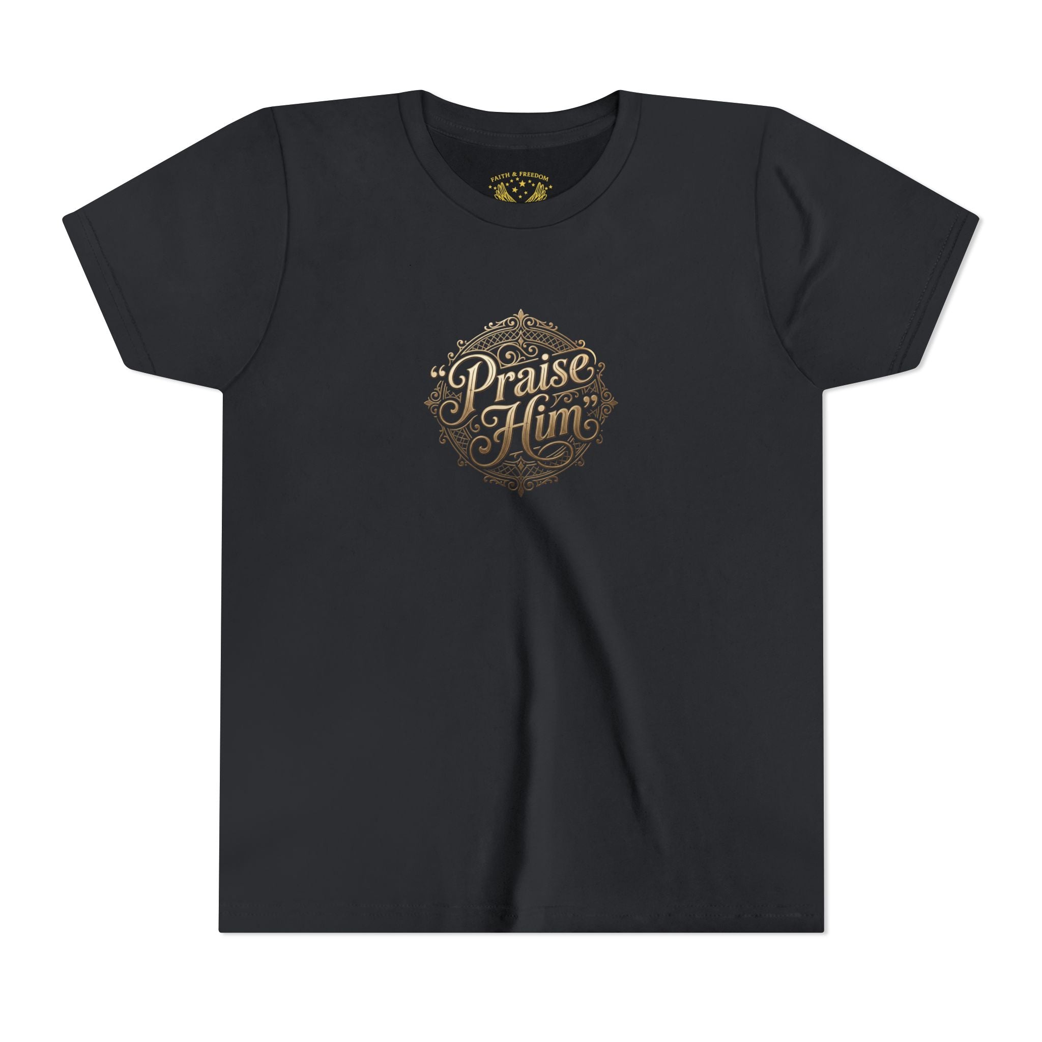 Praise Him Psalms 34:1 Youth T-Shirt | Christian Kids Faith Tee | Inspirational Youth Apparel