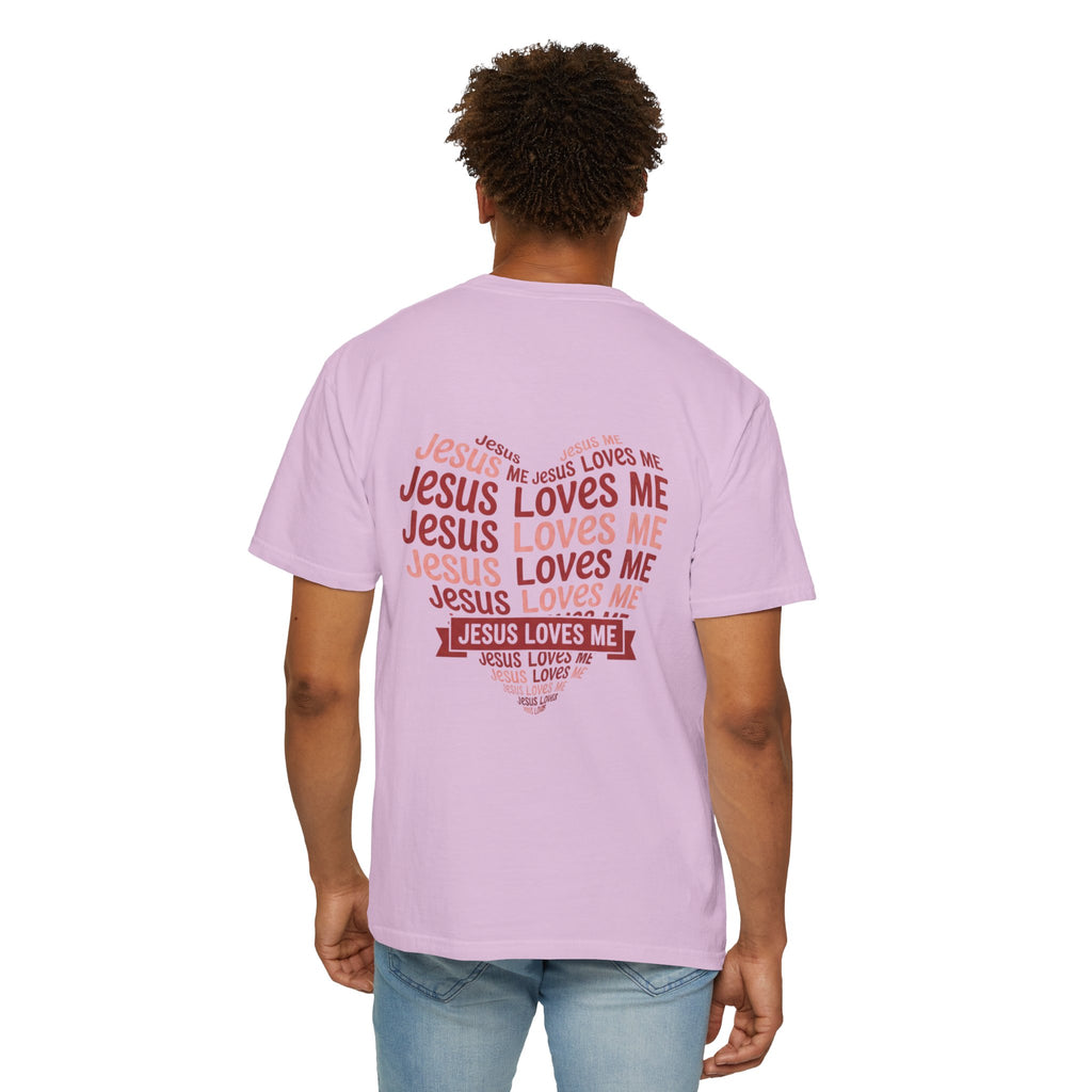 Jesus Loves Me Heart Garment-Dyed T-Shirt – Christian Faith Tee | Vintage Style Inspirational Shirt