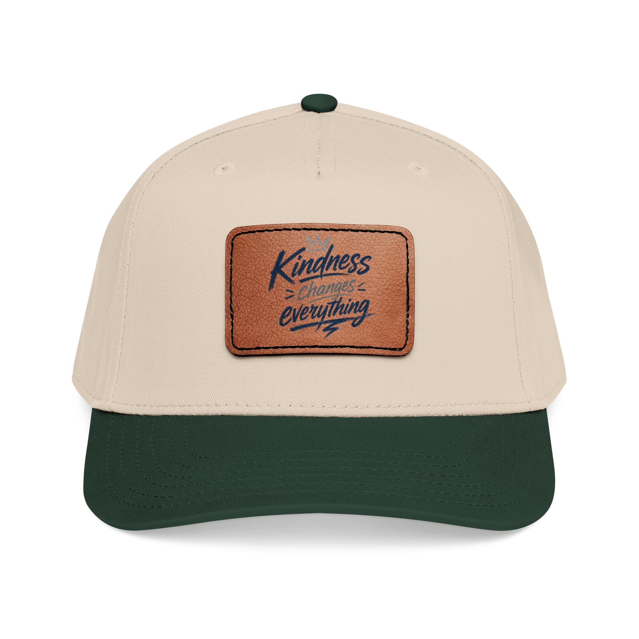 Kindness Changes Everything Leather Patch Hat | Inspirational Baseball Cap | Vintage Style Faith Apparel