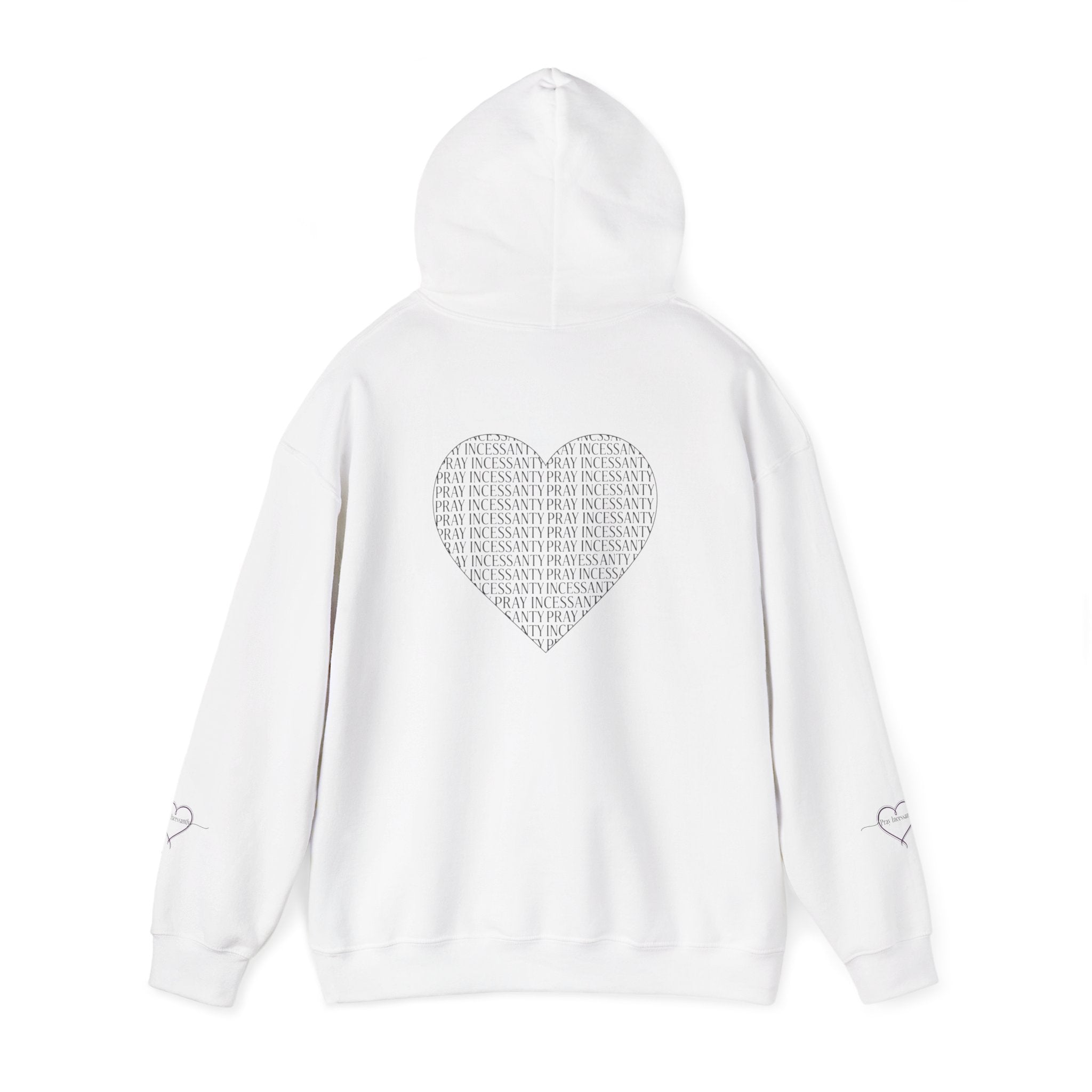 'Pray Incessantly' Heart Script Hoodie — Faith-Inspired Pullover