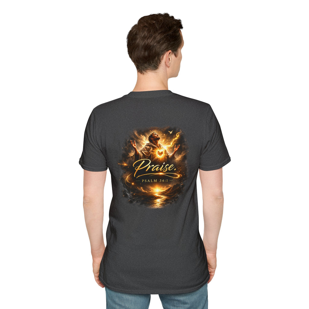 Minimalist Christian T-shirt featuring a Dove of Peace chest emblem with the words “Pray, Love, Remember” on a soft lightweight faith-inspired tee.