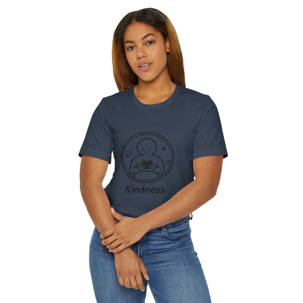 Kindness Minimalist T-Shirt | Inspirational Heart Emblem Tee | Soft Everyday Graphic Shirt