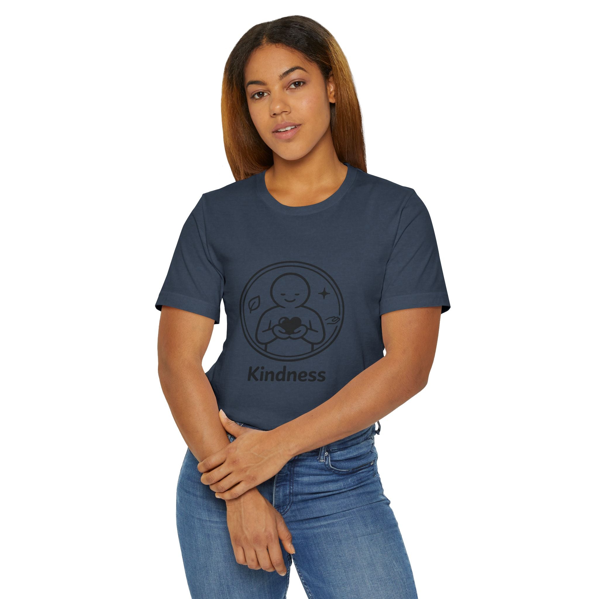 Kindness Minimalist T-Shirt | Inspirational Heart Emblem Tee | Soft Everyday Graphic Shirt