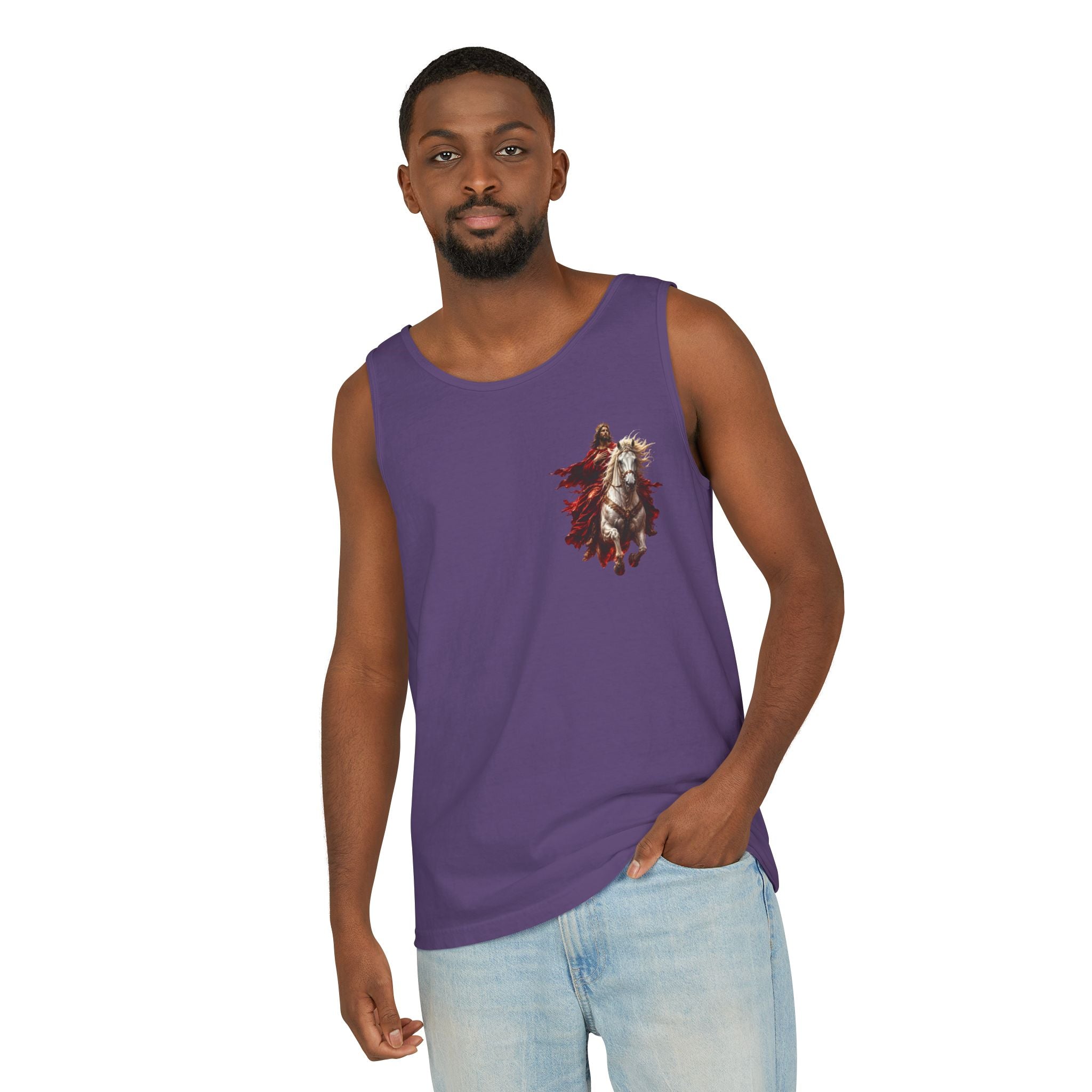 Jesus Second Coming Tank Top | Jesus on White Horse Christian Tank | Inspirational Faith Apparel