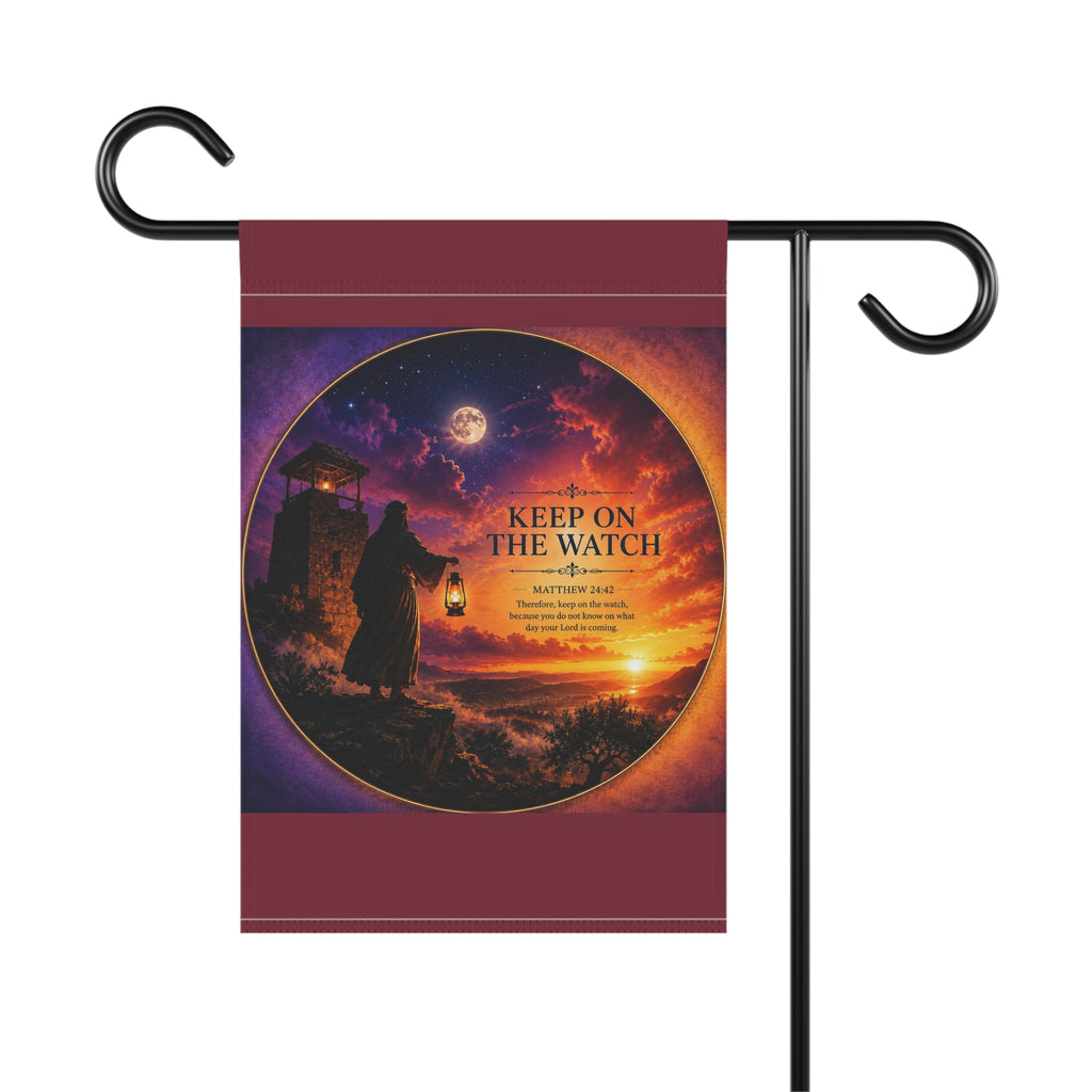 Keep On The Watch Garden Flag | Christian Lighthouse Prayer Banner | Inspirational Outdoor Decor