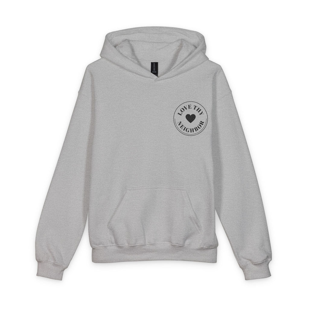 Youth Hoodie — 'Love Tiny Friendships' Heart Chest Logo