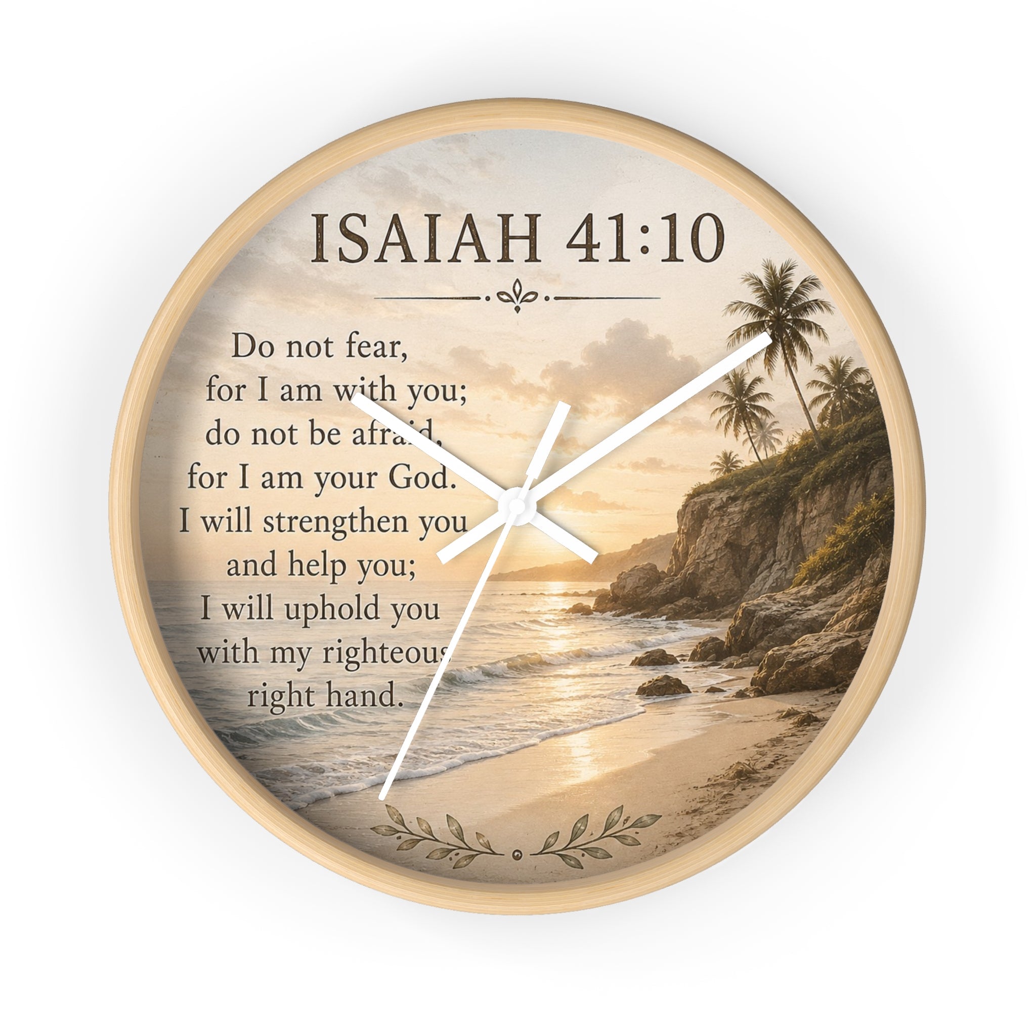 Isaiah 41:10 Wall Clock | Inspirational Christian Scripture Clock | Faith Home Decor