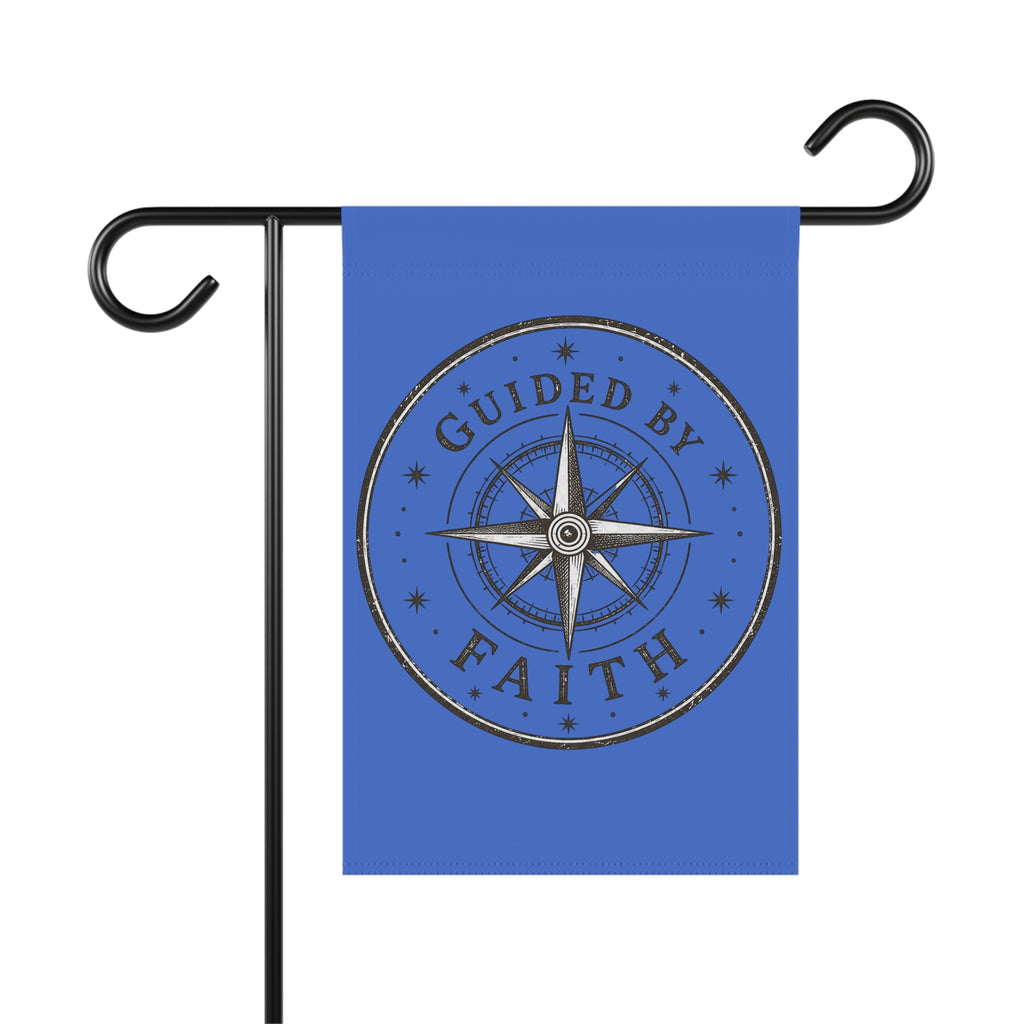 Guided By Faith Compass Garden Flag | Christian Outdoor Banner | Inspirational Faith Yard Decor
