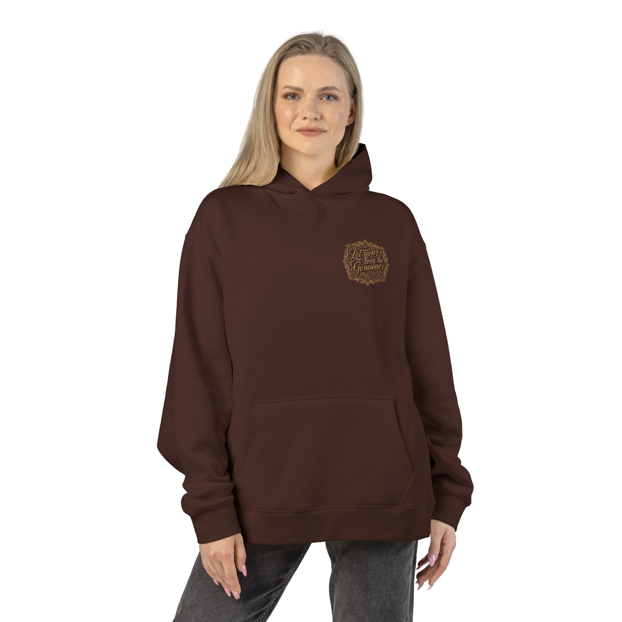 “Let Your Love Be Genuine” Hoodie – Romans 12:9 Christian Pullover | Faith & Freedom Creations