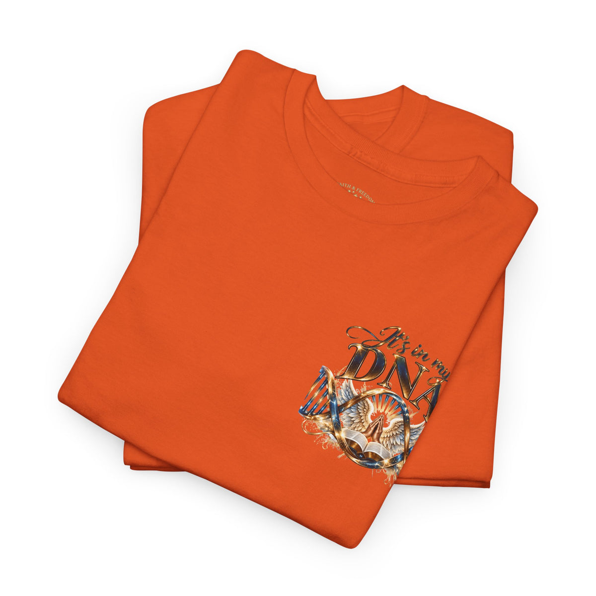 It's in My DNA Christian T-Shirt – Bible, Praying Hands & Angel Wings | Gildan Heavy Cotton Tee | Unisex