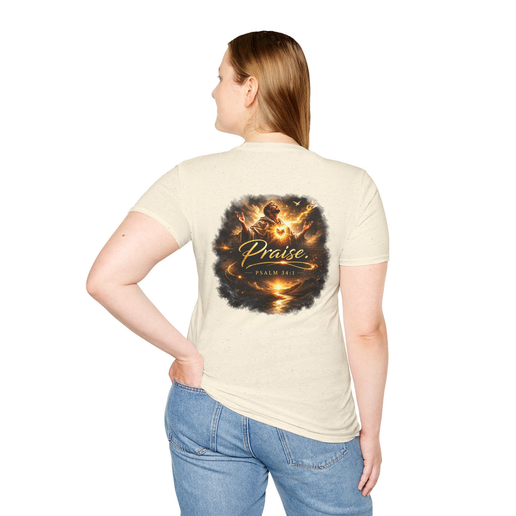 Minimalist Christian T-shirt featuring a Dove of Peace chest emblem with the words “Pray, Love, Remember” on a soft lightweight faith-inspired tee.