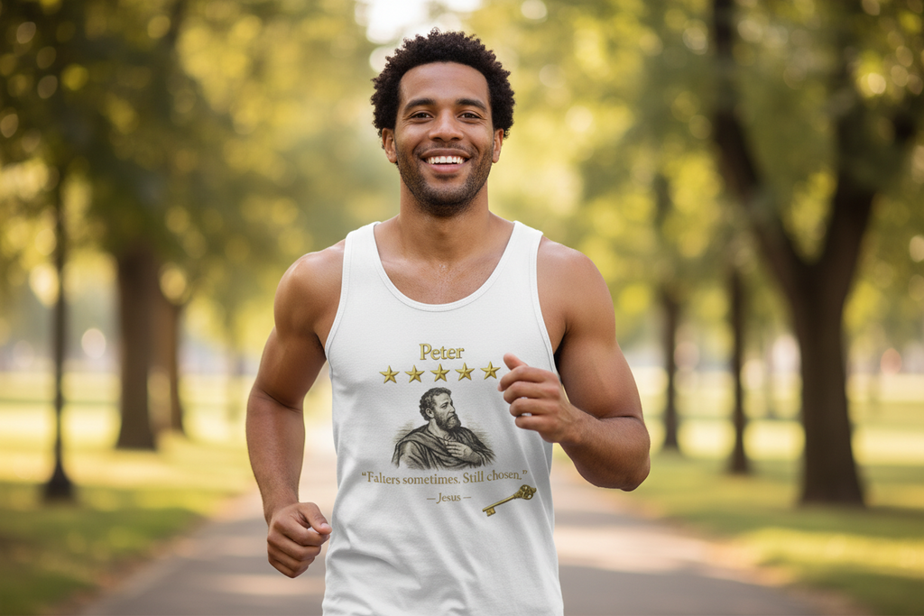 Peter Christian Tank Top – “Falters Sometimes. Still Chosen.” | Five-Star Faith Series Tank
