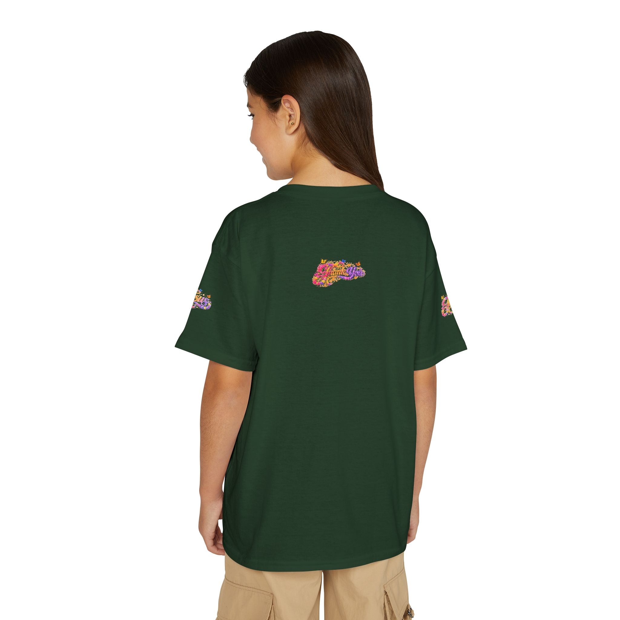 Youth Jesus Floral Butterfly T-Shirt – Christian Kids Faith Tee | Gratitude Sneaker Style Shirt