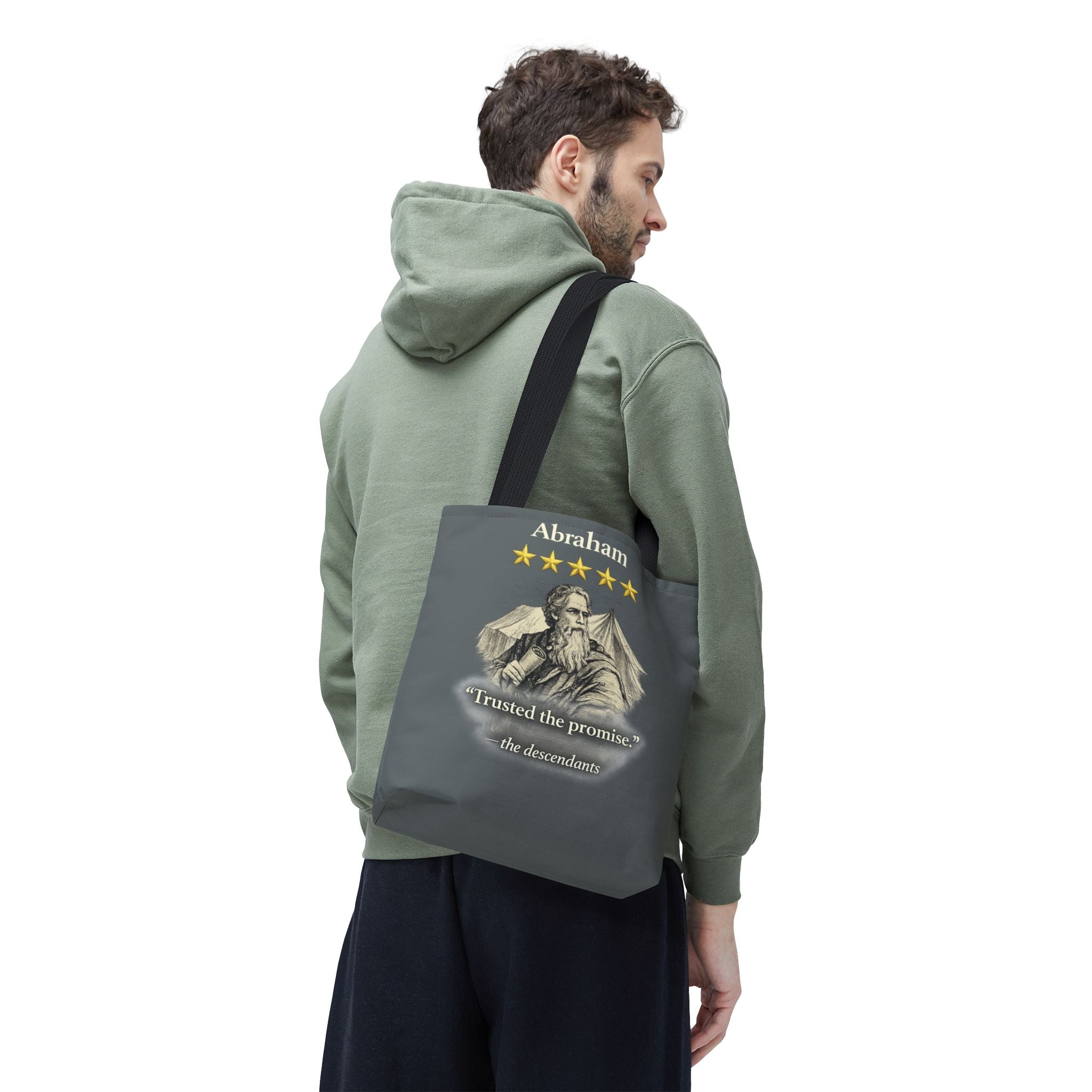 Abraham – Tote Bag | “Trusted the Promise” Patriarch Graphic – Five-Star Faith Series
