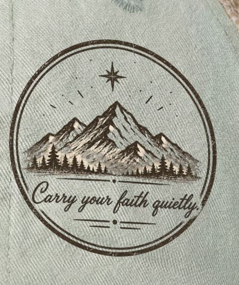 Carry Your Faith Quietly Women’s Washed Mesh-Back Cap | Faith Freedom Creations Christian Hat