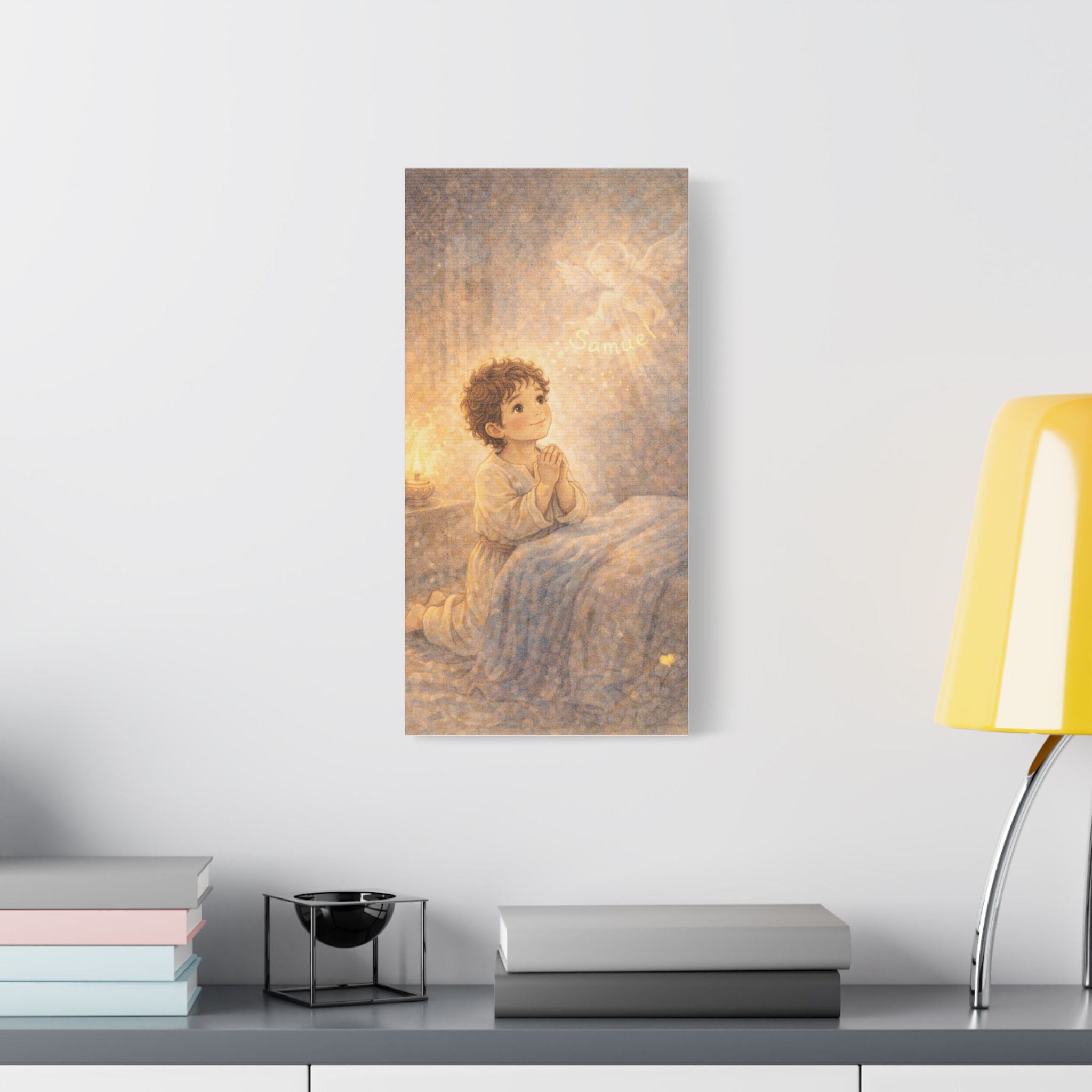 Samuel Listens to God Canvas — 1 Samuel 3:10 Scripture Wall Art