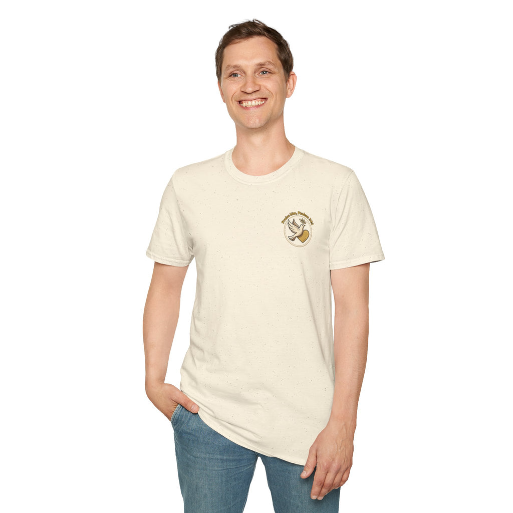Dove of Peace Pocket T-Shirt | Pray Love Remember Christian Tee | Faith Freedom Creations