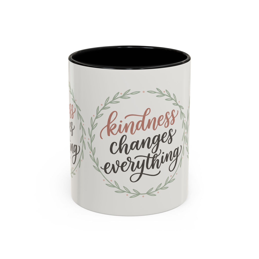 Kindness Changes Everything Accent Coffee Mug | Inspirational Ceramic Mug | Faith Freedom Creations