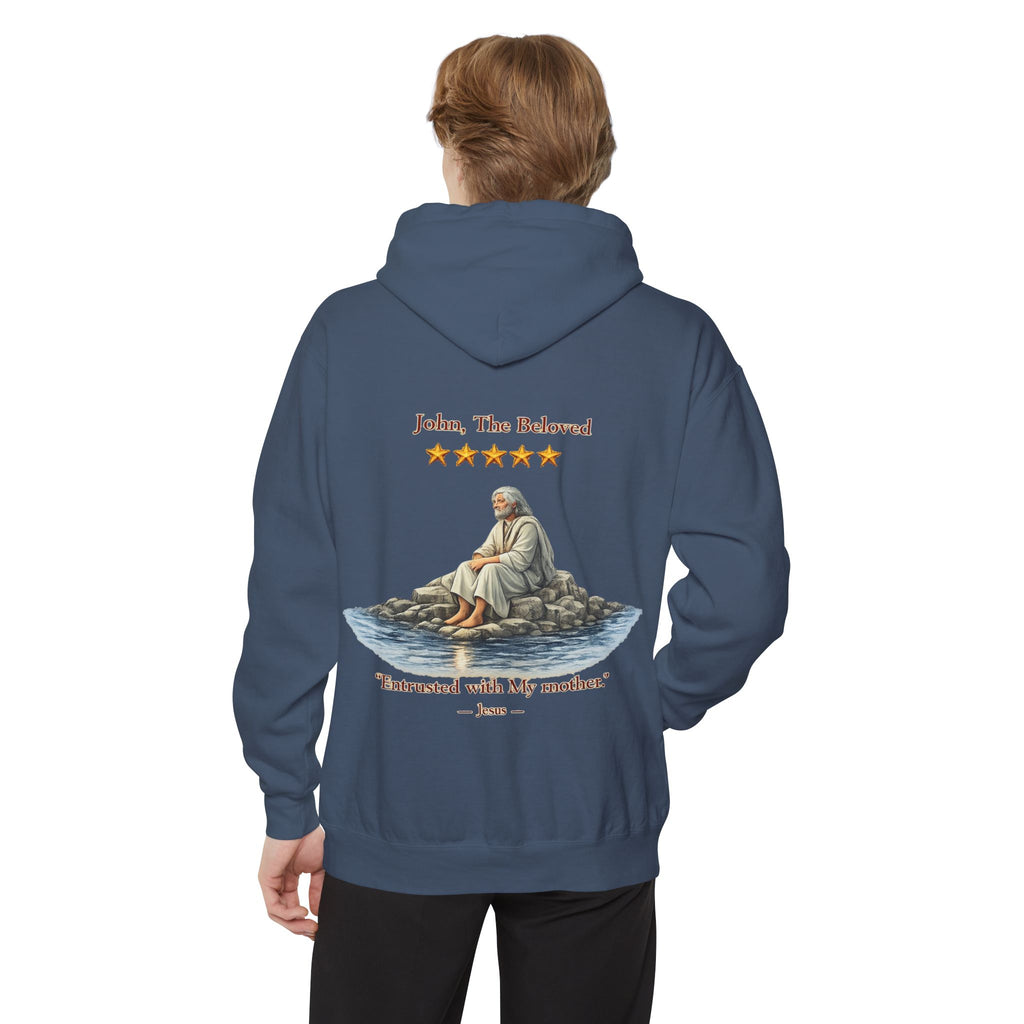 "John The Beloved Review, by Jesus"Hoodie — Illustrated Religious Graphic Pullover-⭐ Five-Star Faith Series⭐