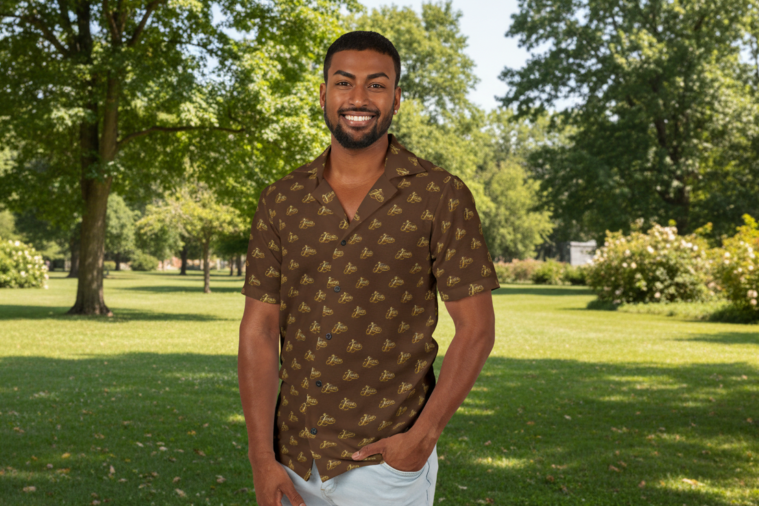 Jesus Brown Vintage Surf Hawaiian Shirt – Premium Christian Camp Button-Up | Retro Faith Beach Shirt
