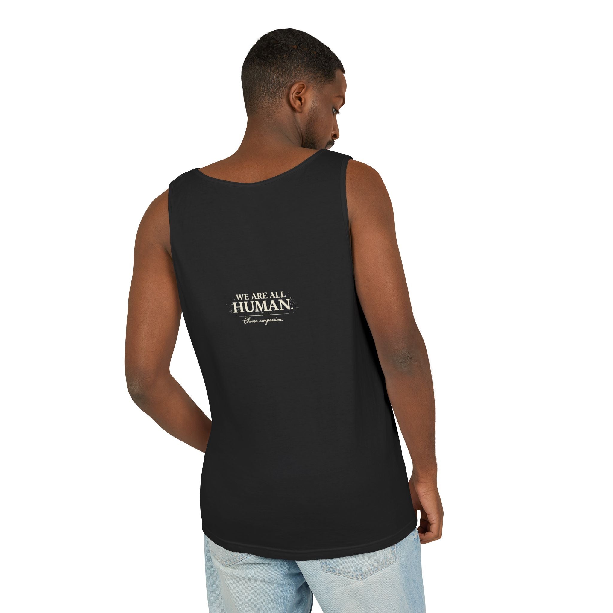 “Every Heart Beats the Same” Vintage Surf Tank Top – Garment-Dyed Coastal Unity Tank