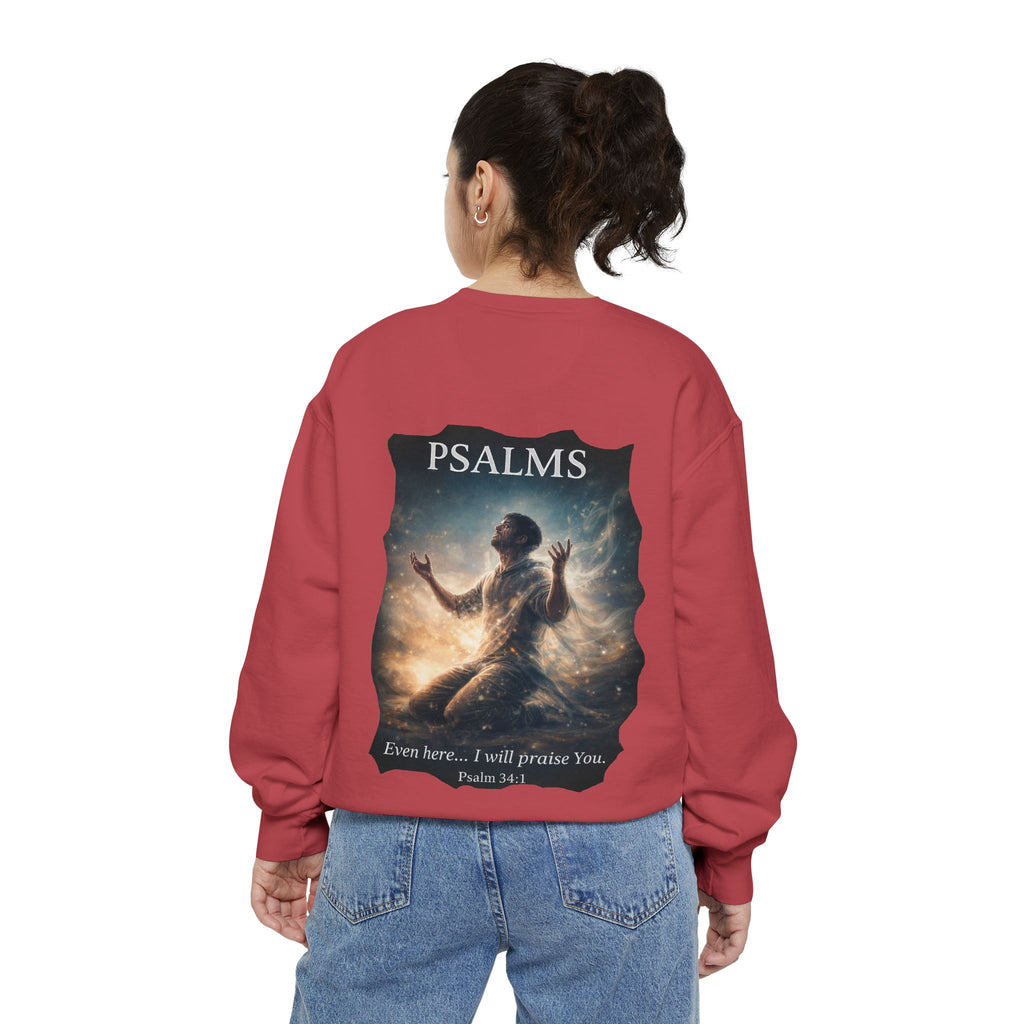 Psalm 34:1 Crewneck Sweatshirt | Inspirational Christian Graphic Sweatshirt | Faith Apparel