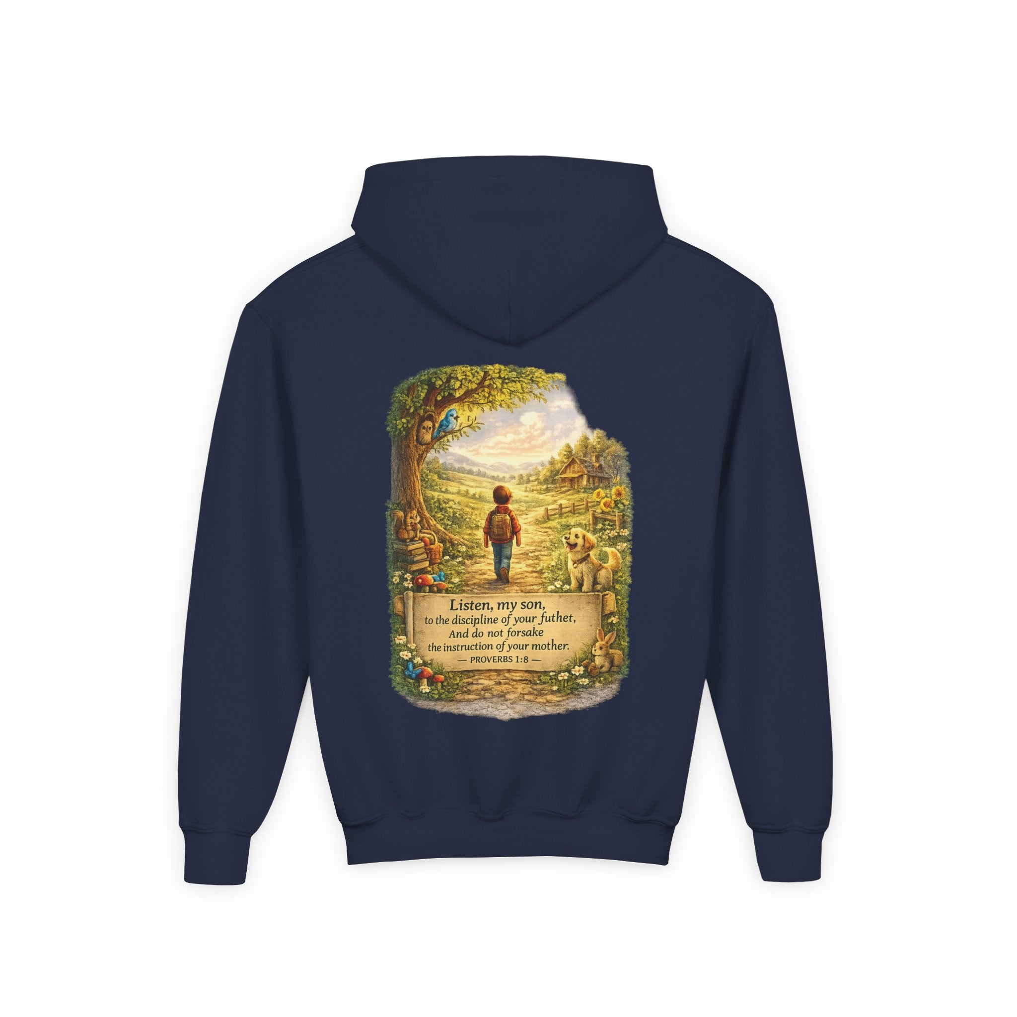 Youth Hoodie — "Listen My Son" Inspirational Christian Sweatshirt-⭐ Five-Star Faith Series⭐
