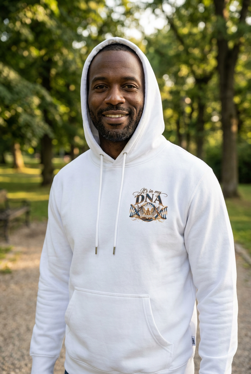 It's in My DNA Christian Hoodie | Heavyweight Faith Pullover with Bible & Praying Hands