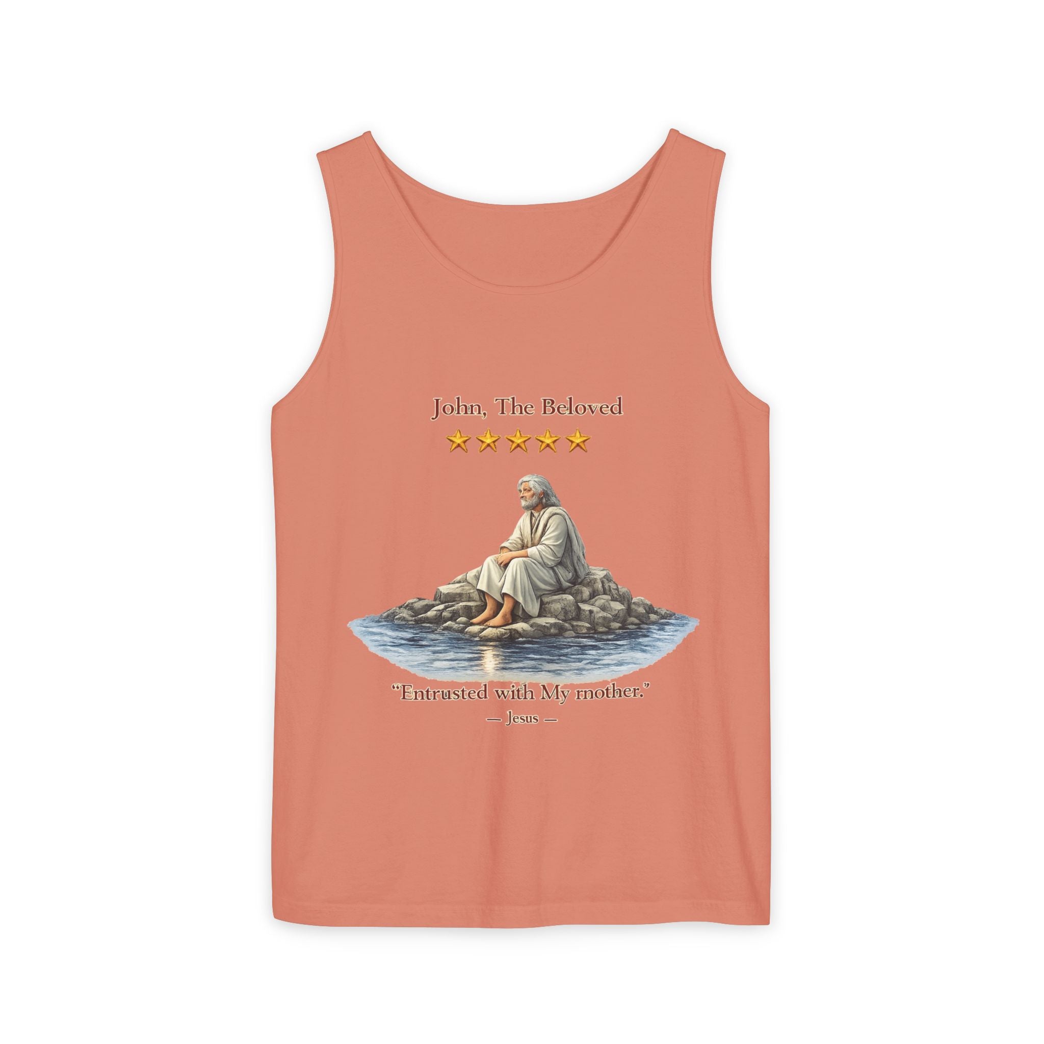 "John, the Beloved Review" Tank Top — "Entrusted with My Mother" Christian Faith Graphic Tank-⭐ Five-Star Faith Series⭐