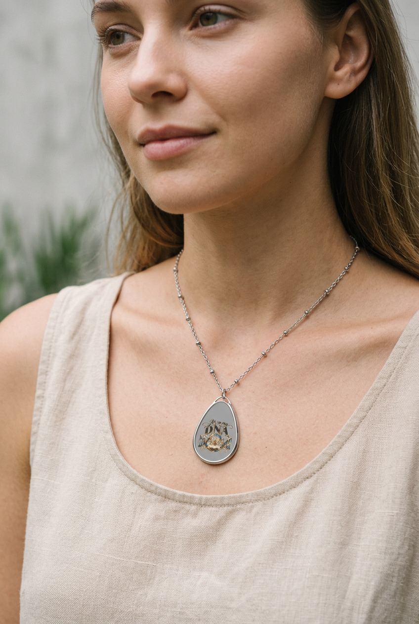 It's in My DNA Christian Pendant Necklace – Faith-Inspired Jewelry with Bible & Praying Hands