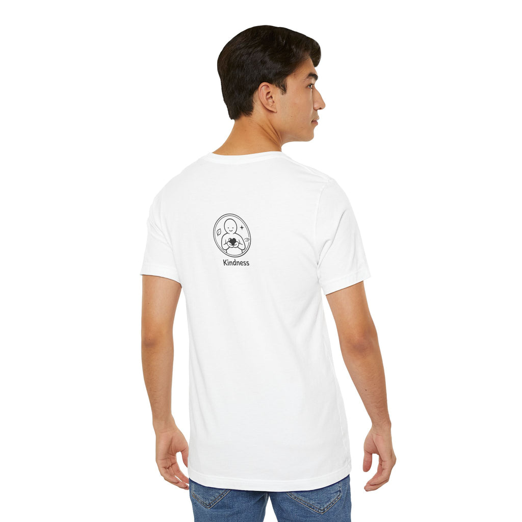 Kindness Minimalist T-Shirt | Inspirational Heart Emblem Tee | Soft Everyday Graphic Shirt
