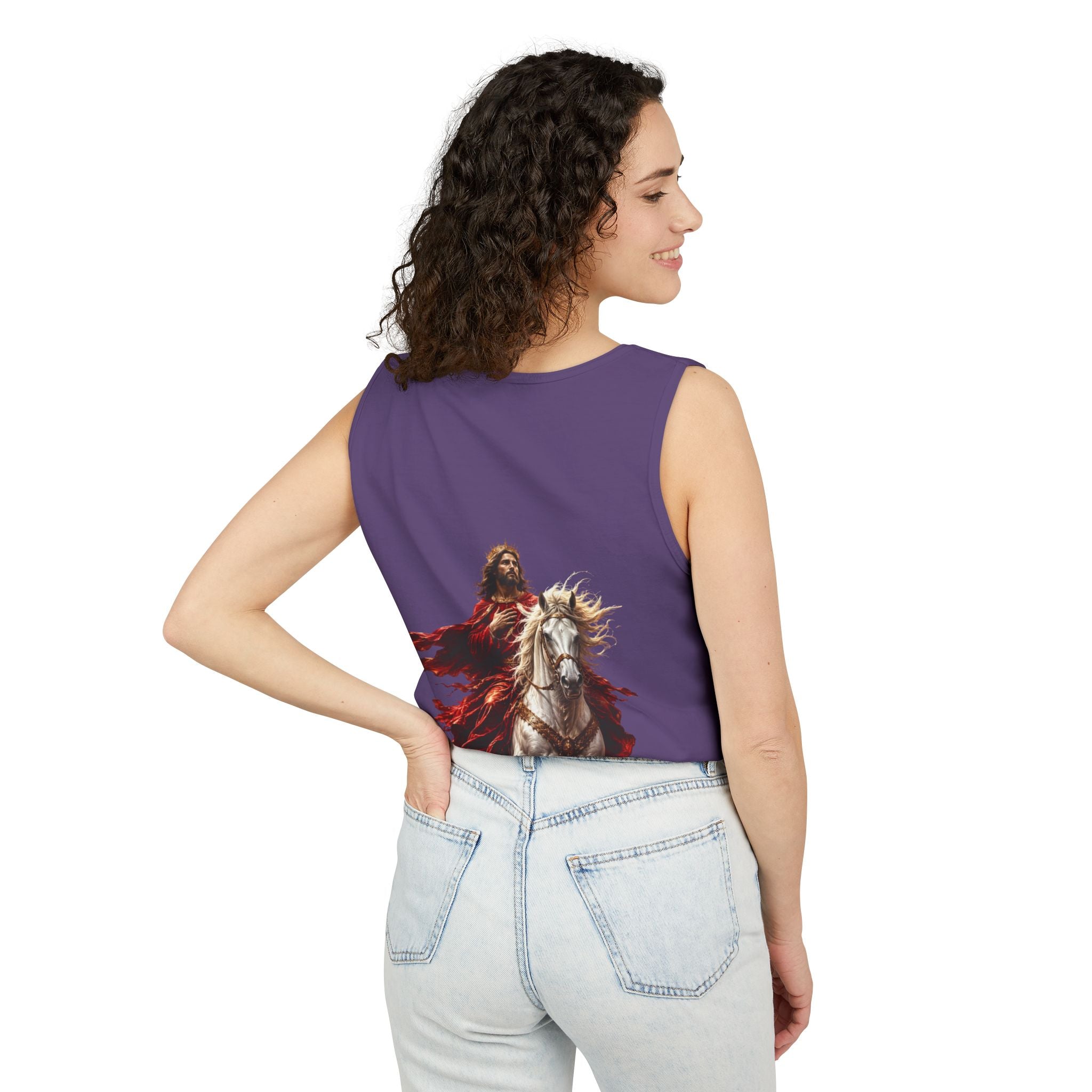 Jesus Second Coming Tank Top | Jesus on White Horse Christian Tank | Inspirational Faith Apparel