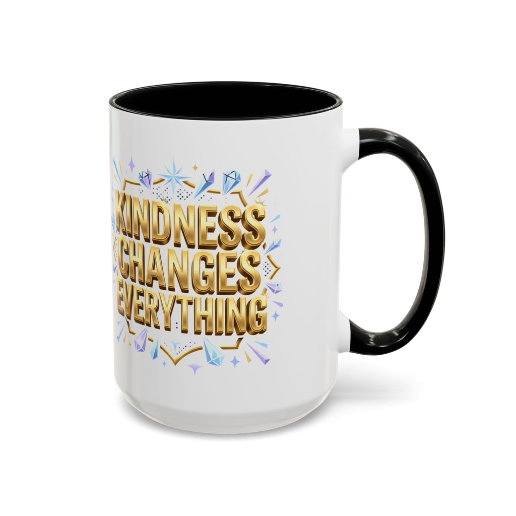 Gold-Kindness Changes Everything Coffee Mug | Inspirational Gold Script Mug | Faith Freedom Creations