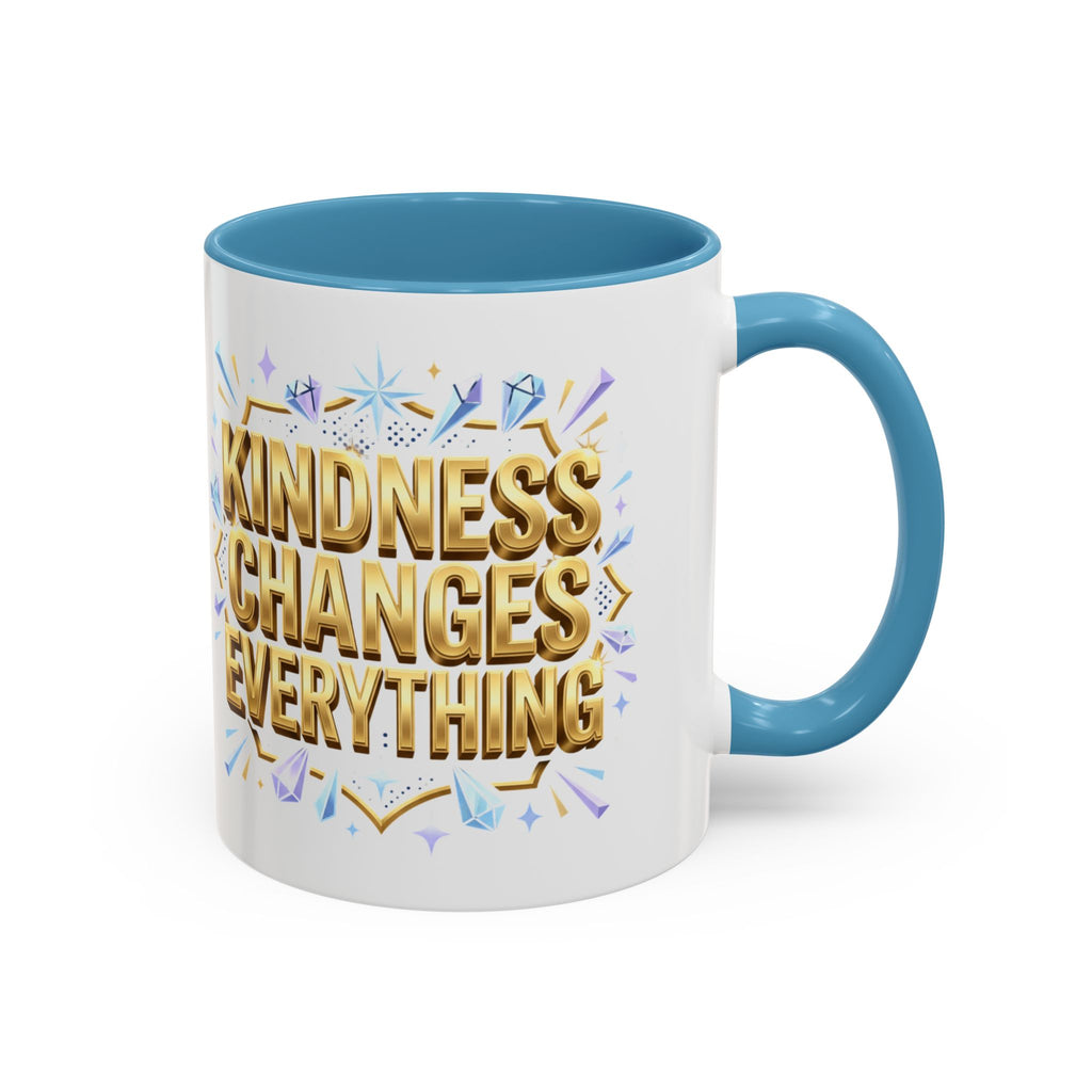 Gold-Kindness Changes Everything Coffee Mug | Inspirational Gold Script Mug | Faith Freedom Creations