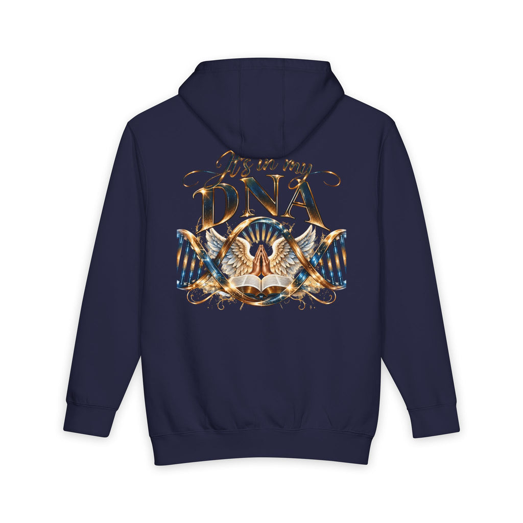 It's in My DNA Christian Hoodie | Heavyweight Faith Pullover with Bible & Praying Hands